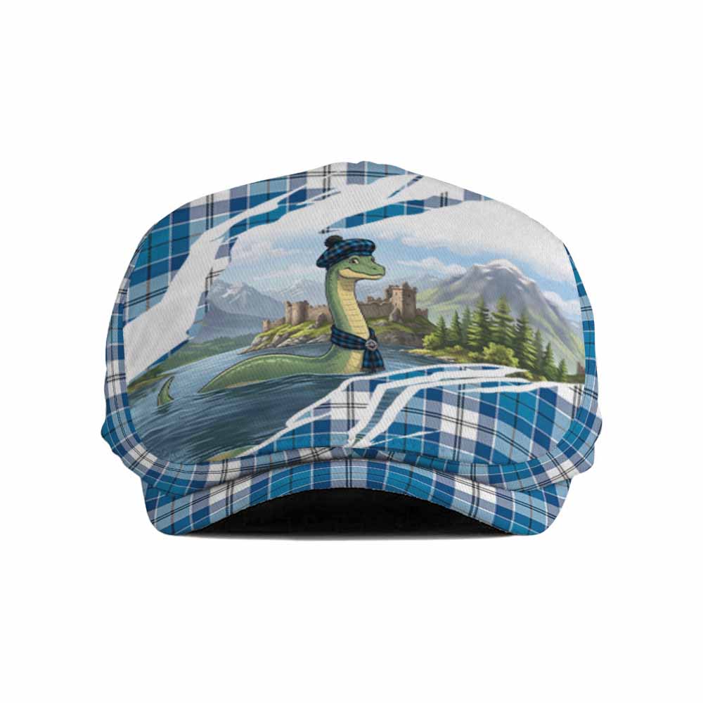 Roberton Tartan Loch Ness Monster Scottish Heritage Art Flat Cap, Jeff Cap