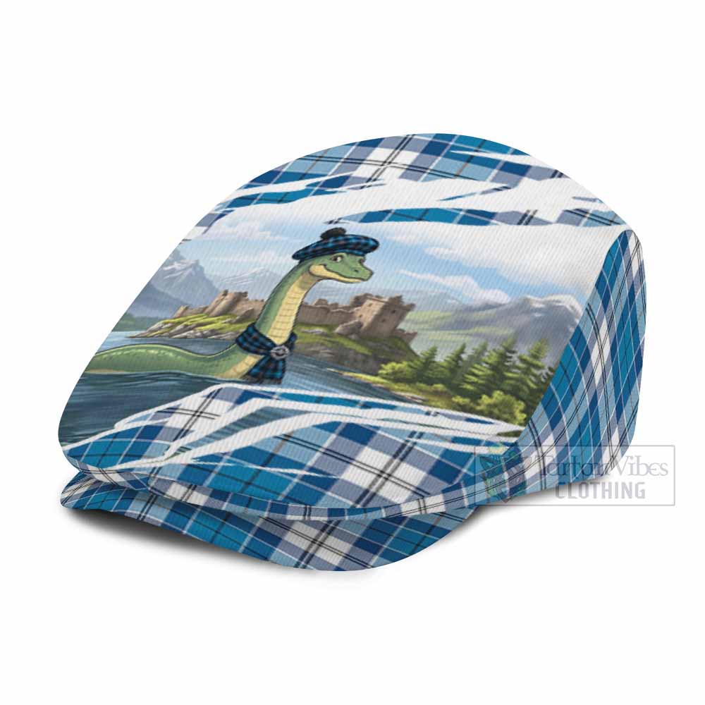 Roberton Tartan Loch Ness Monster Scottish Heritage Art Flat Cap, Jeff Cap