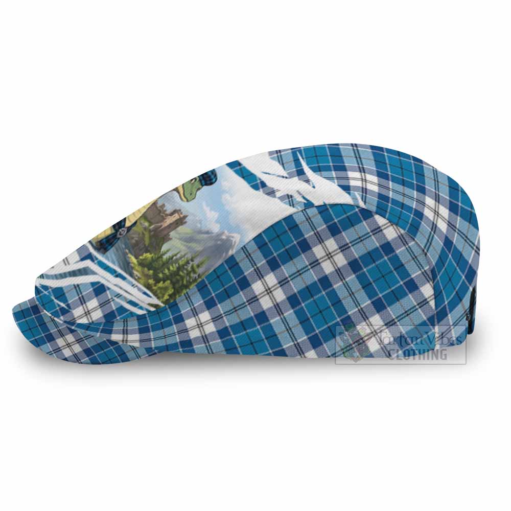 Roberton Tartan Loch Ness Monster Scottish Heritage Art Flat Cap, Jeff Cap