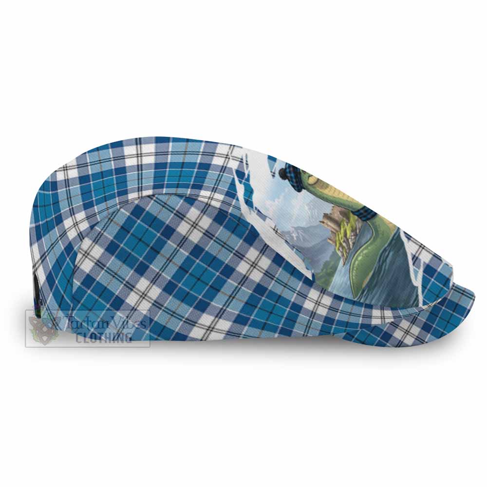 Roberton Tartan Loch Ness Monster Scottish Heritage Art Flat Cap, Jeff Cap