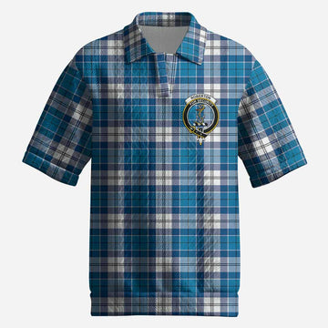 Roberton Tartan Men’s Polo Sweater Top with Family Crest