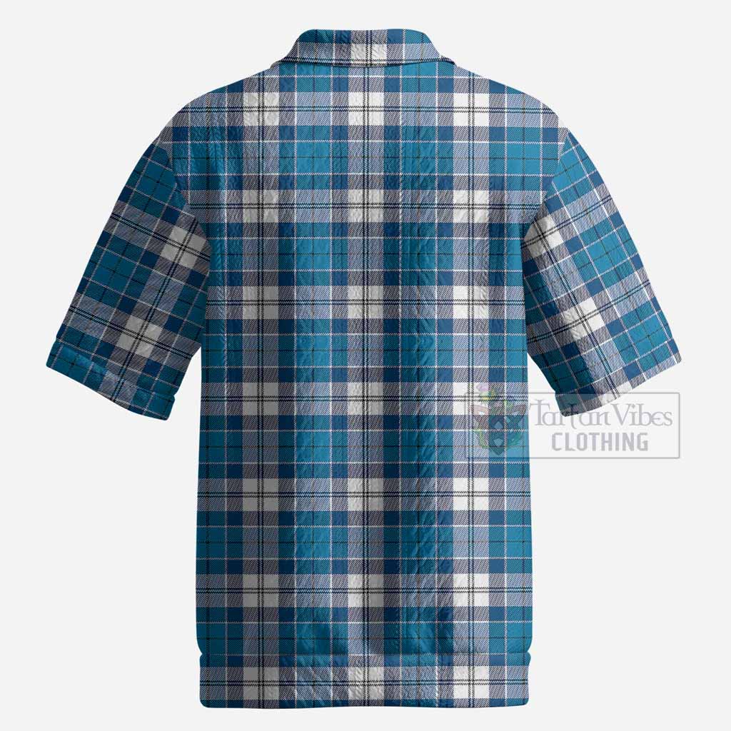 Roberton Tartan Men’s Polo Sweater Top with Family Crest