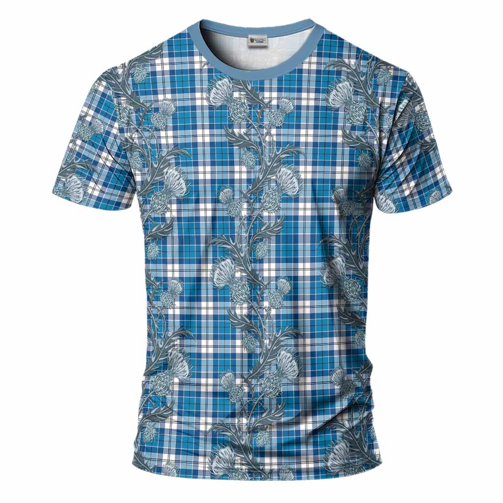 Roberton Tartan T-Shirt Seamless Scottish Thistle Flowers