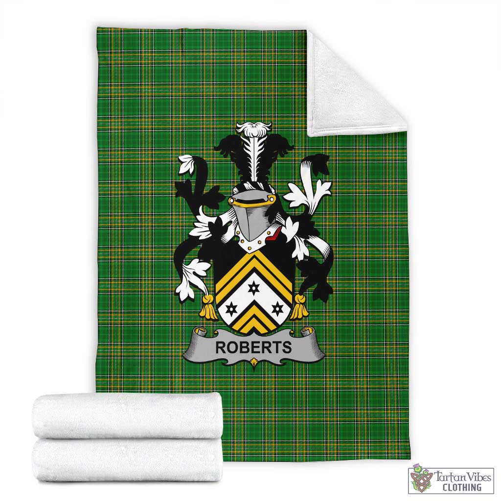 Roberts Irish Clan Tartan Blanket with Coat of Arms X-Large 59 x 79 inches 150 x 200 cm - Tartan Vibes Clothing