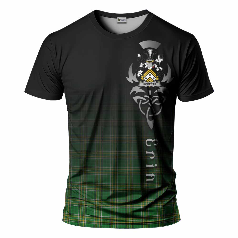 Tartan Vibes Clothing Roberts Irish Clan T-Shirt with Coat of Arms Erin Go Bragh Celtic Inspired