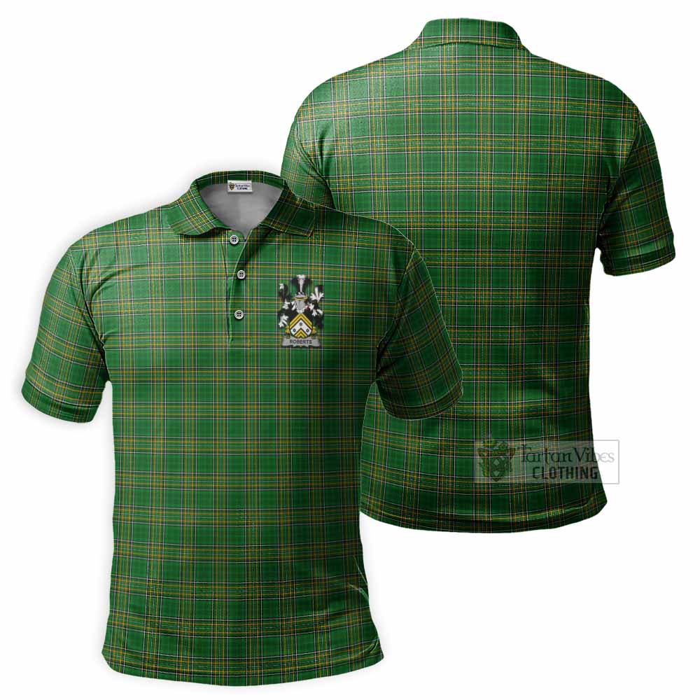 Roberts Irish Clan Tartan Men's Polo Shirt with Coat of Arms