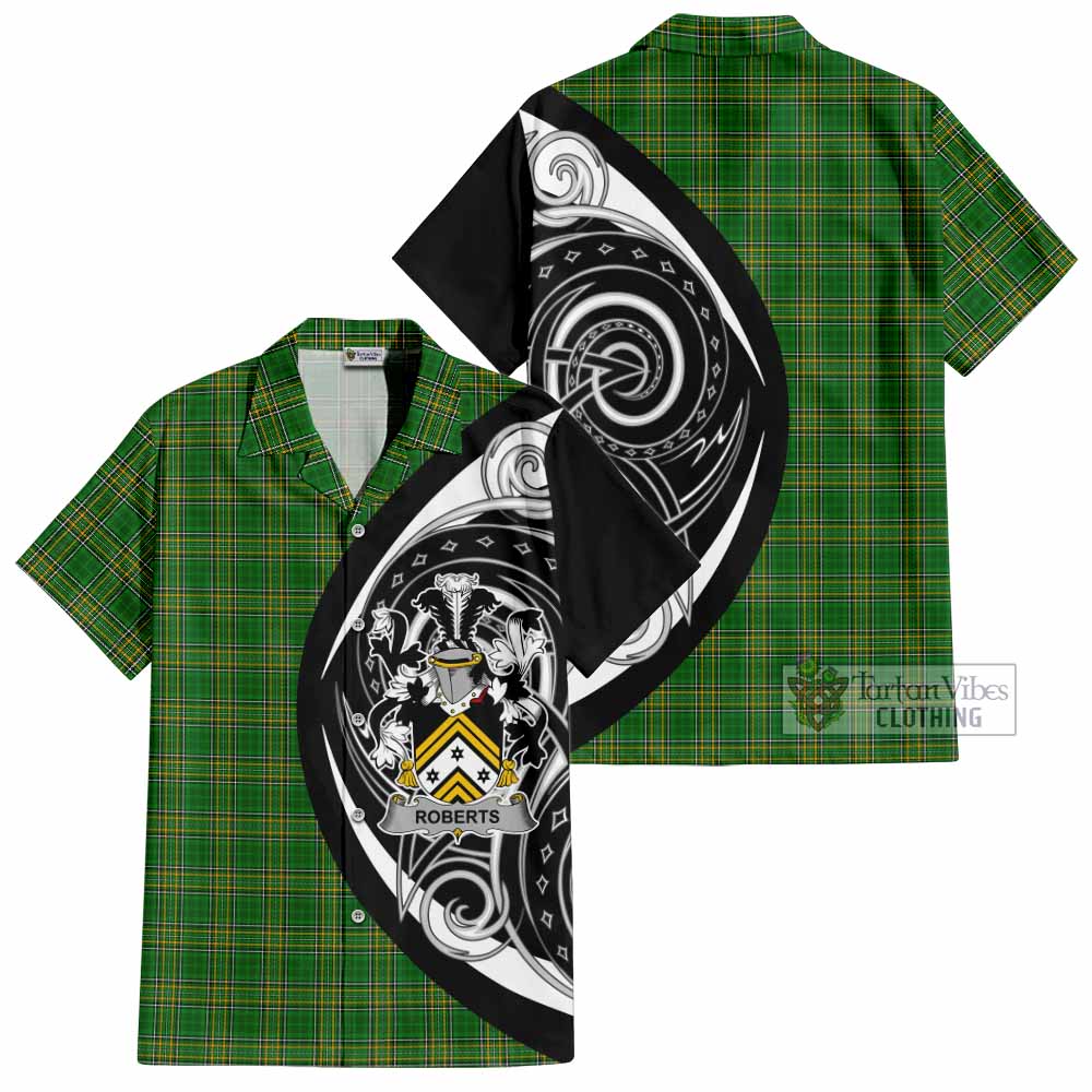 Tartan Vibes Clothing Roberts Irish Clan Short Sleeve Button Shirt Celtic Circle Style