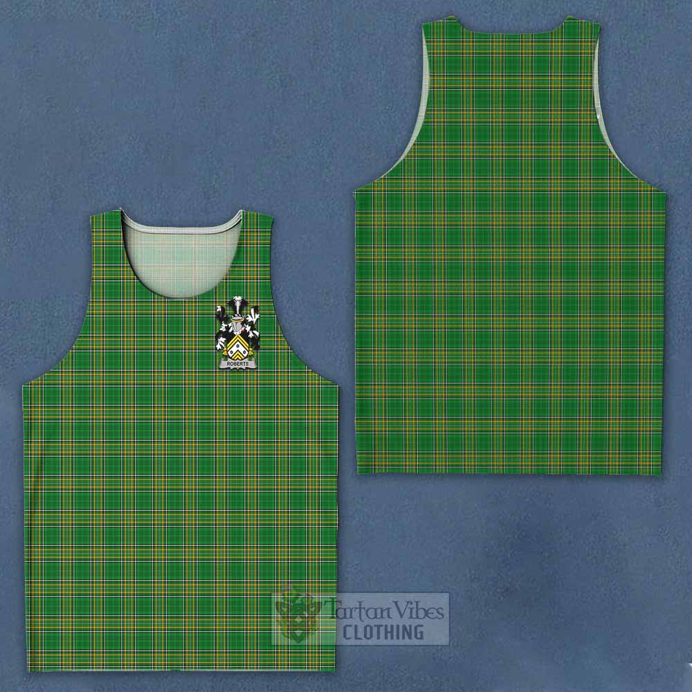 Tartan Vibes Clothing Roberts Irish Clan Tartan Men's Tank Top with Coat of Arms