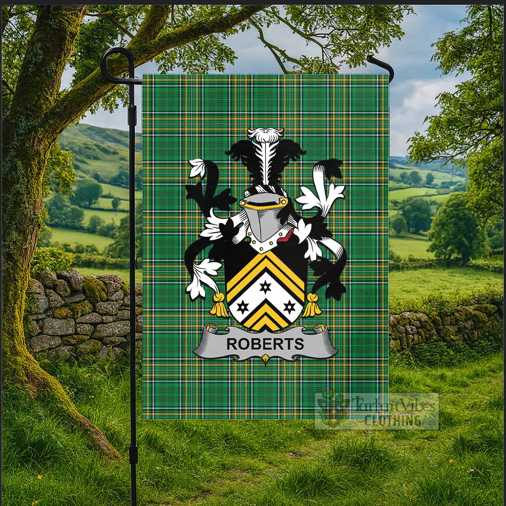 Roberts Irish Clan Tartan Flag with Coat of Arms