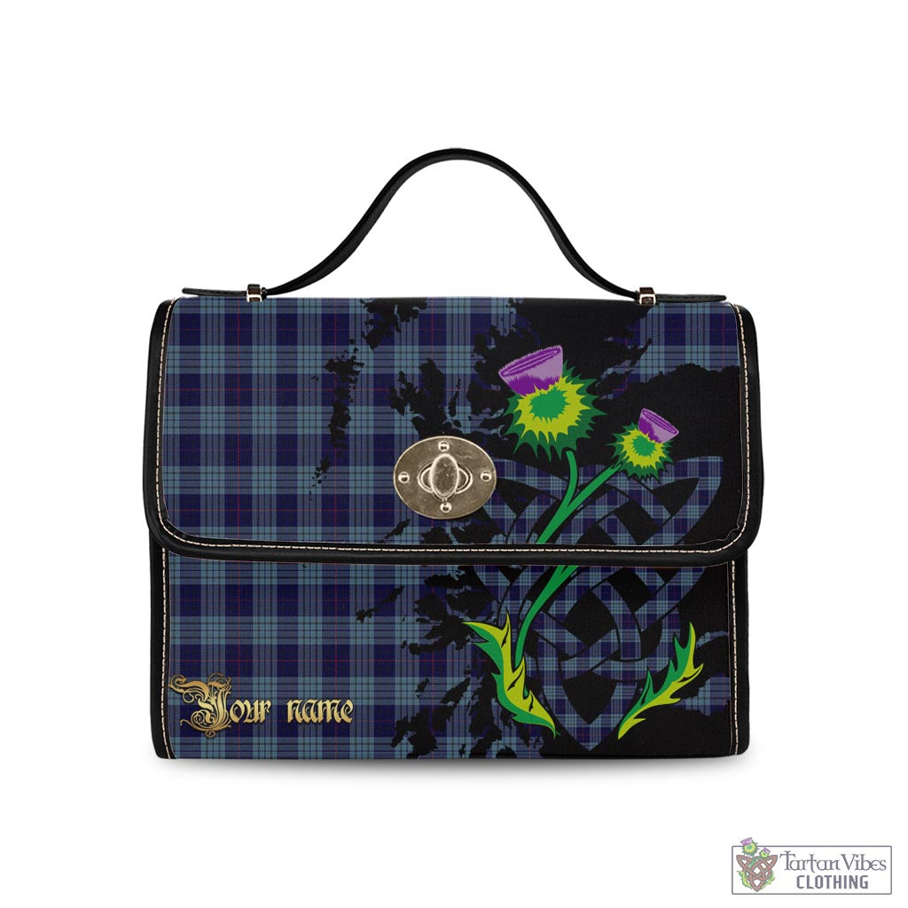 Tartan Vibes Clothing Roberts of Wales Tartan Waterproof Canvas Bag with Scotland Map and Thistle Celtic Accents