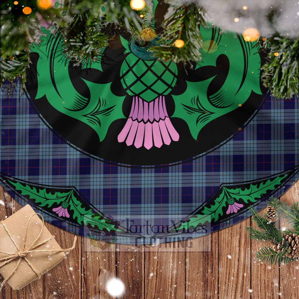 Tartan Vibes Clothing Roberts of Wales Tartan Christmas Tree Skirt Scottish Thistle Style