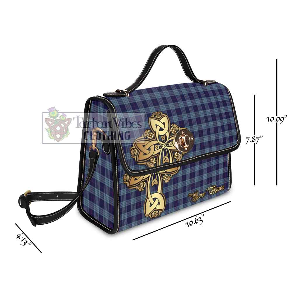 Tartan Vibes Clothing Roberts of Wales Tartan Waterproof Canvas Bag Golden Thistle Celtic Cross Style