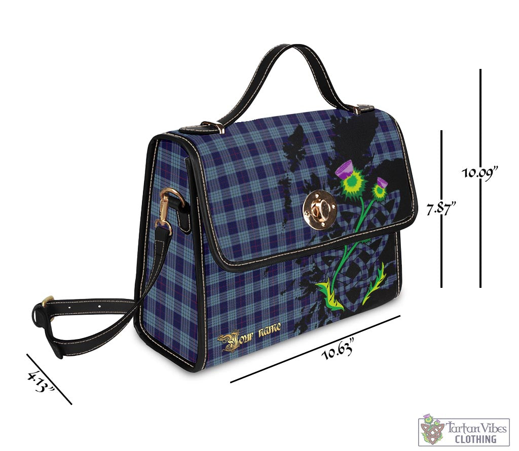 Tartan Vibes Clothing Roberts of Wales Tartan Waterproof Canvas Bag with Scotland Map and Thistle Celtic Accents