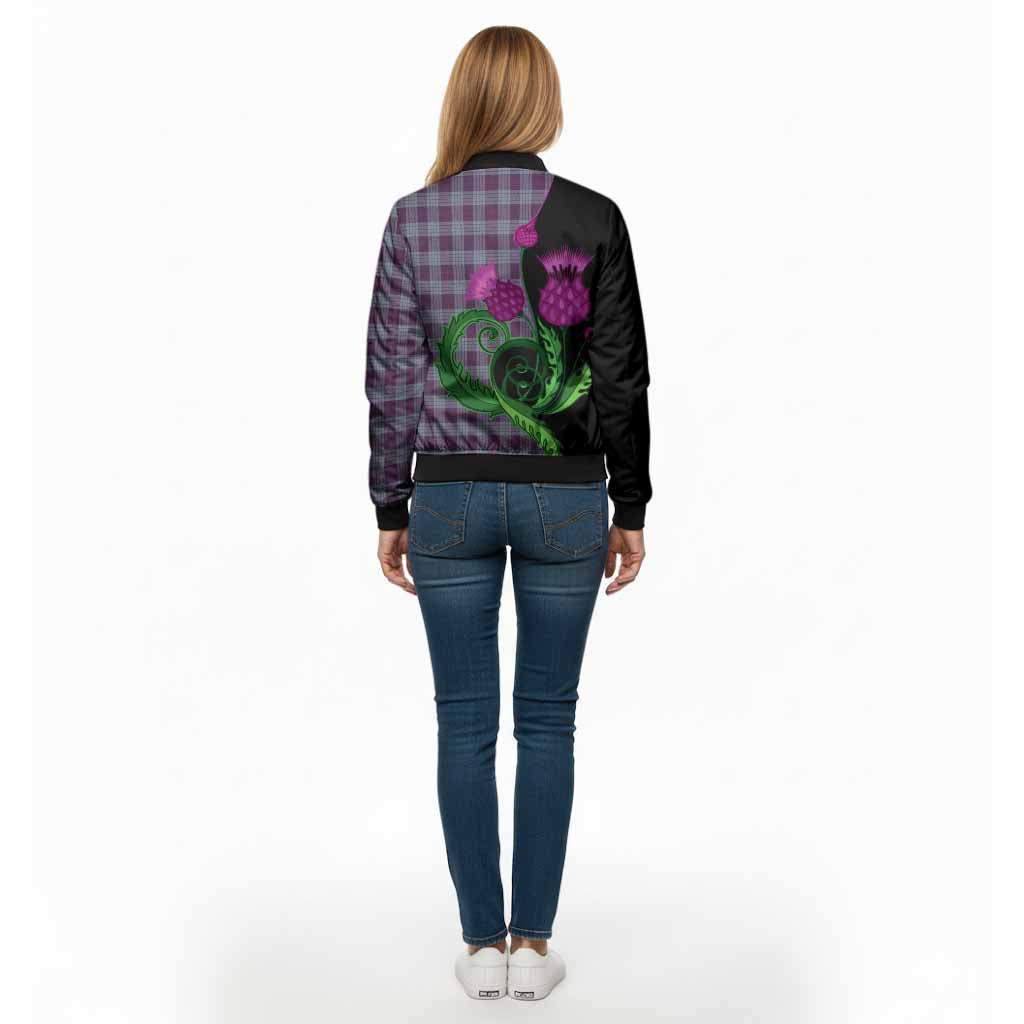 Roberts of Wales Tartan Bomber Jacket Traditional Scottish Thistle