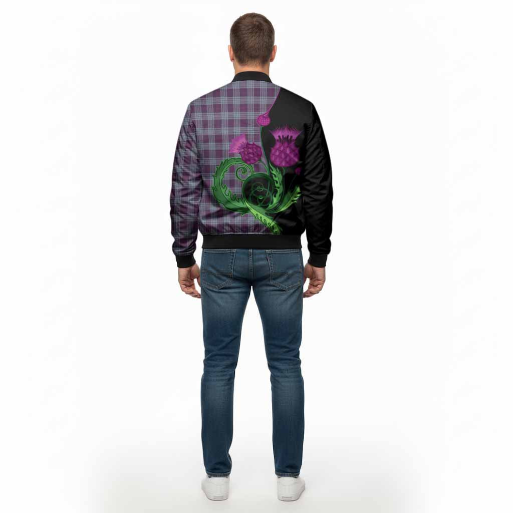 Roberts of Wales Tartan Bomber Jacket Traditional Scottish Thistle