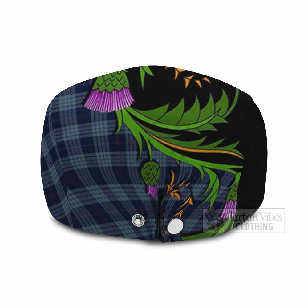 Roberts of Wales Tartan Flat Cap, Jeff Cap Scottish Thistle Pride Heritage Art