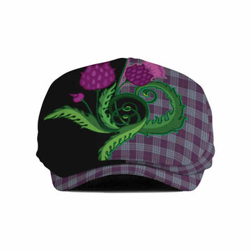 Roberts of Wales Tartan Flat Cap, Jeff Cap Traditional Scottish Thistle