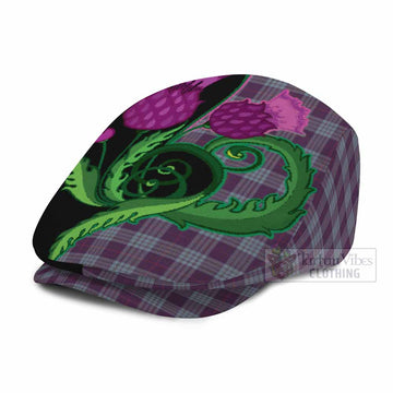 Roberts of Wales Tartan Flat Cap, Jeff Cap Traditional Scottish Thistle