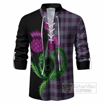Roberts of Wales Tartan Ghillie Shirt Traditional Scottish Thistle