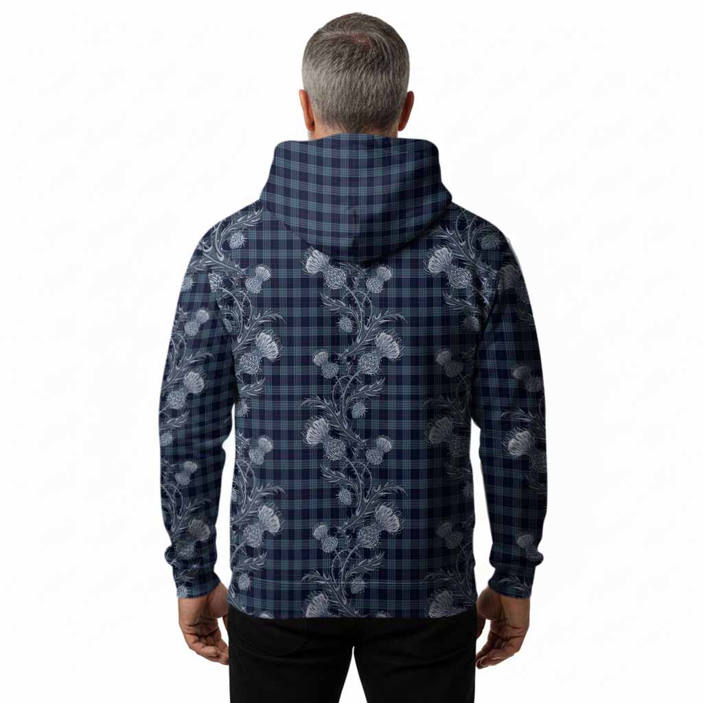 Roberts of Wales Tartan Hoodie Seamless Scottish Thistle Flowers