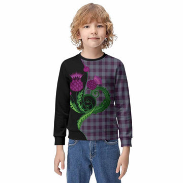 Roberts of Wales Tartan Kid Knitted Sweatshirt Traditional Scottish Thistle