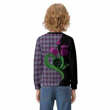Roberts of Wales Tartan Kid Knitted Sweatshirt Traditional Scottish Thistle