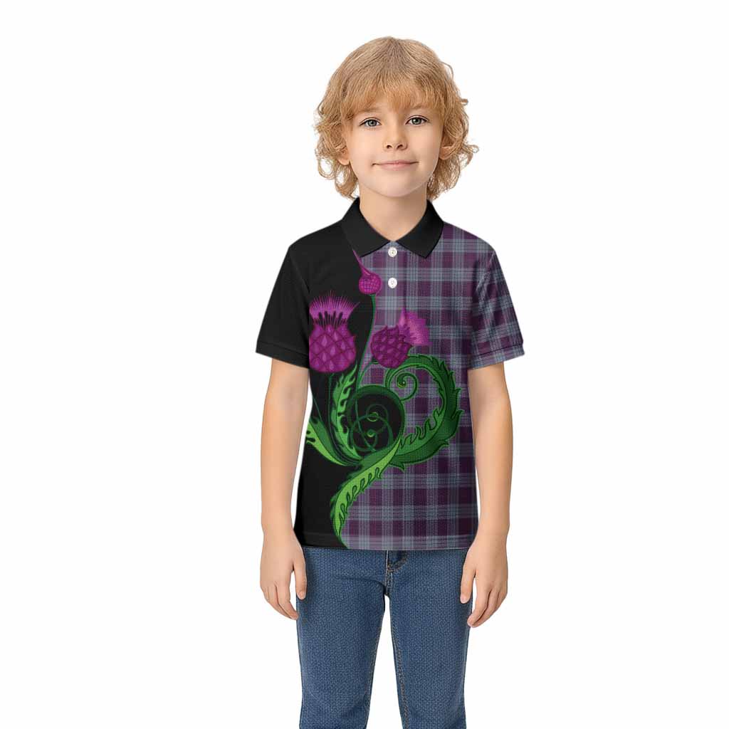 Roberts of Wales Tartan Kid Polo Shirt Traditional Scottish Thistle