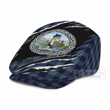Roberts of Wales Tartan Loch Ness Monster Flat Cap, Jeff Cap Celtic Knot Nessie Art