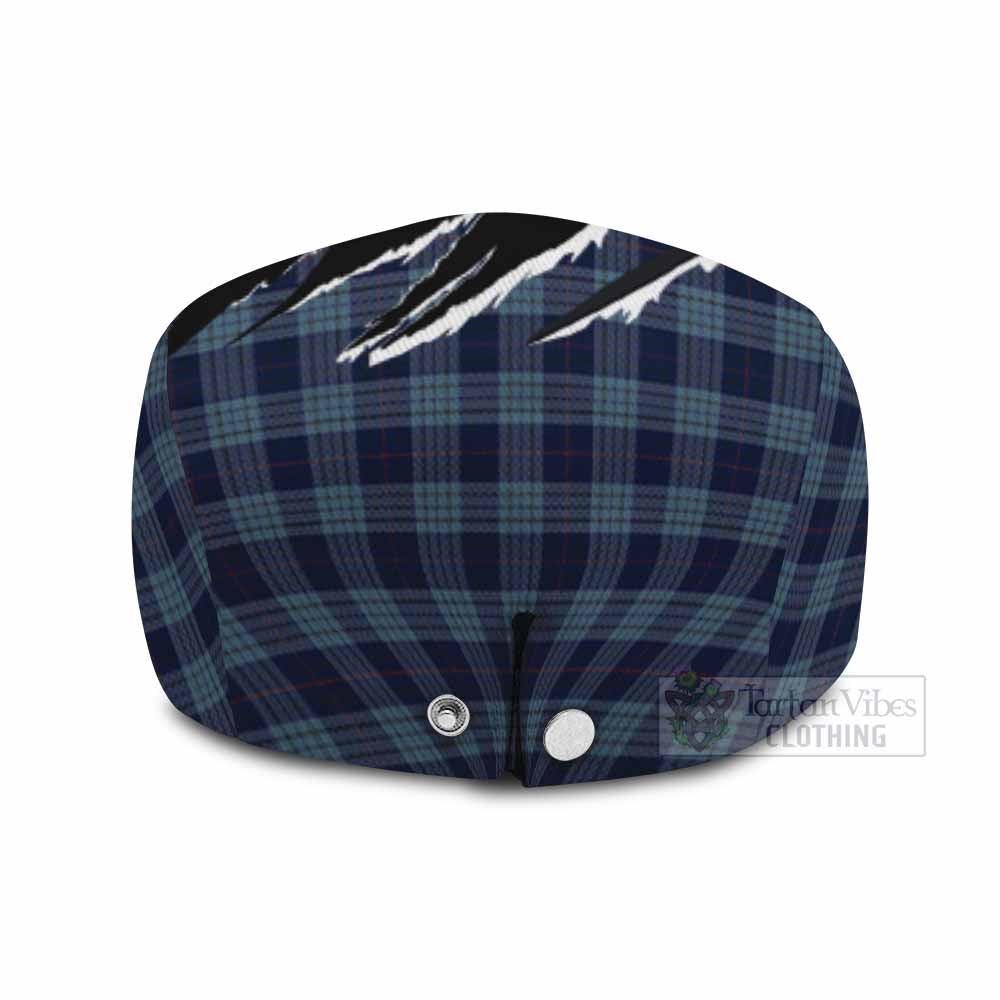 Roberts of Wales Tartan Loch Ness Monster Flat Cap, Jeff Cap Celtic Knot Nessie Art