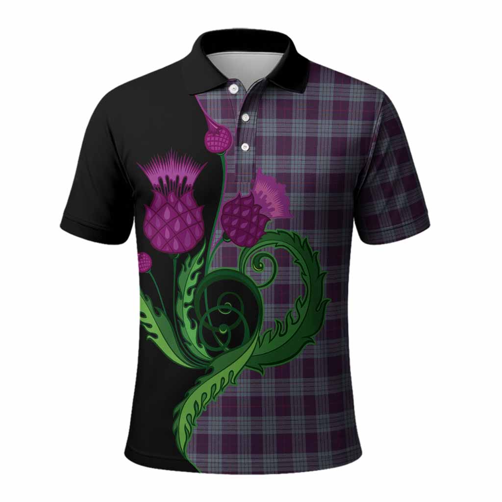 Roberts of Wales Tartan Polo Shirt Traditional Scottish Thistle