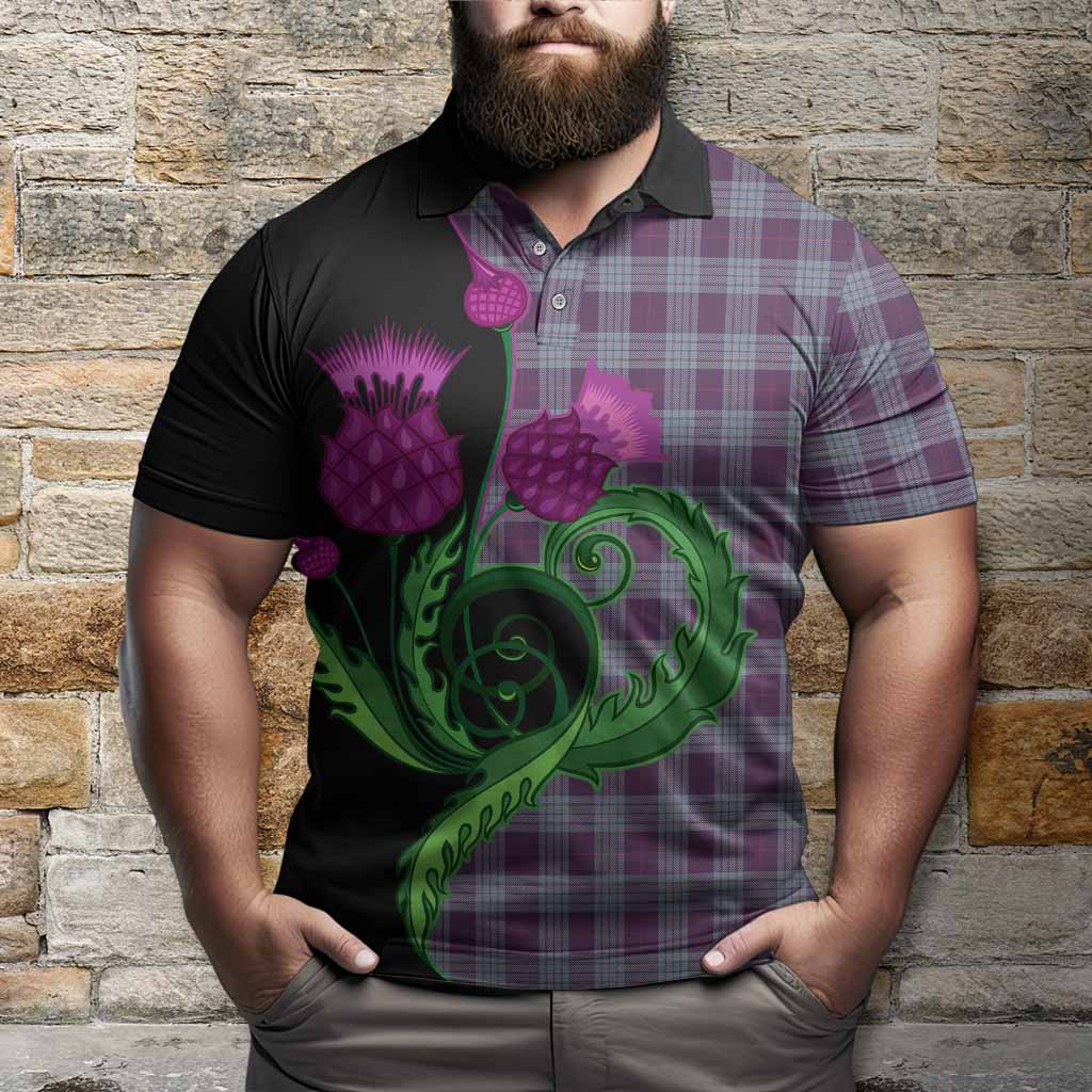 Roberts of Wales Tartan Polo Shirt Traditional Scottish Thistle