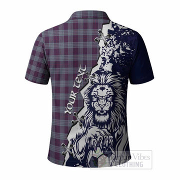 Roberts of Wales Tartan Scottish Polo Shirt Angry Lion With Soccer Ball Style