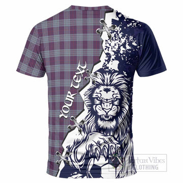 Roberts of Wales Tartan Scottish T-Shirt Angry Lion With Soccer Ball Style