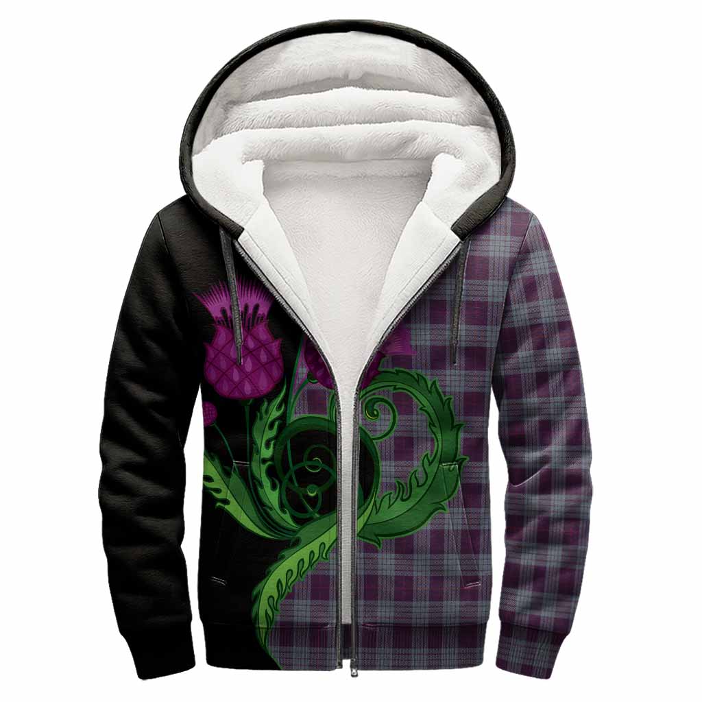 Roberts of Wales Tartan Sherpa Hoodie Traditional Scottish Thistle