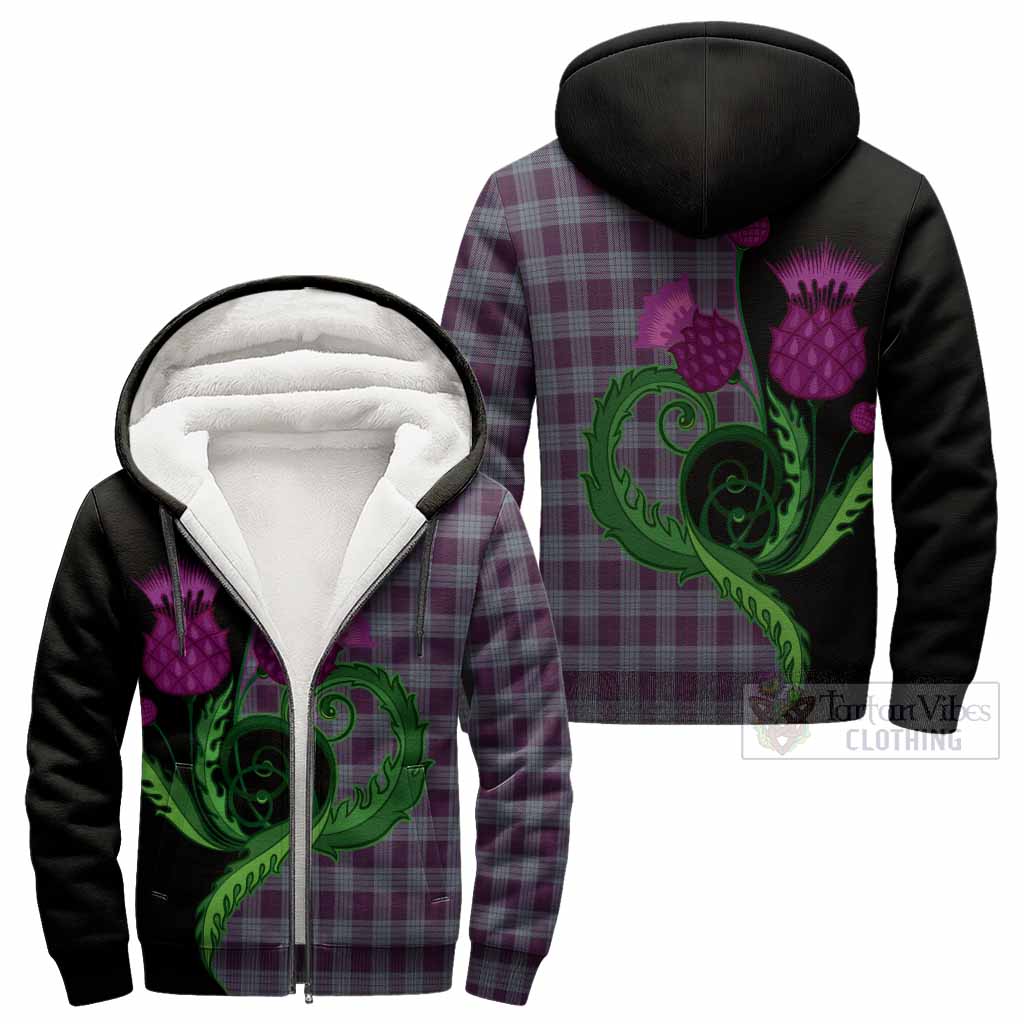 Roberts of Wales Tartan Sherpa Hoodie Traditional Scottish Thistle