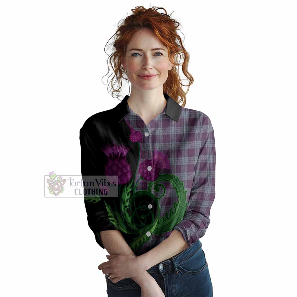 Roberts of Wales Tartan Women Casual Shirt Traditional Scottish Thistle