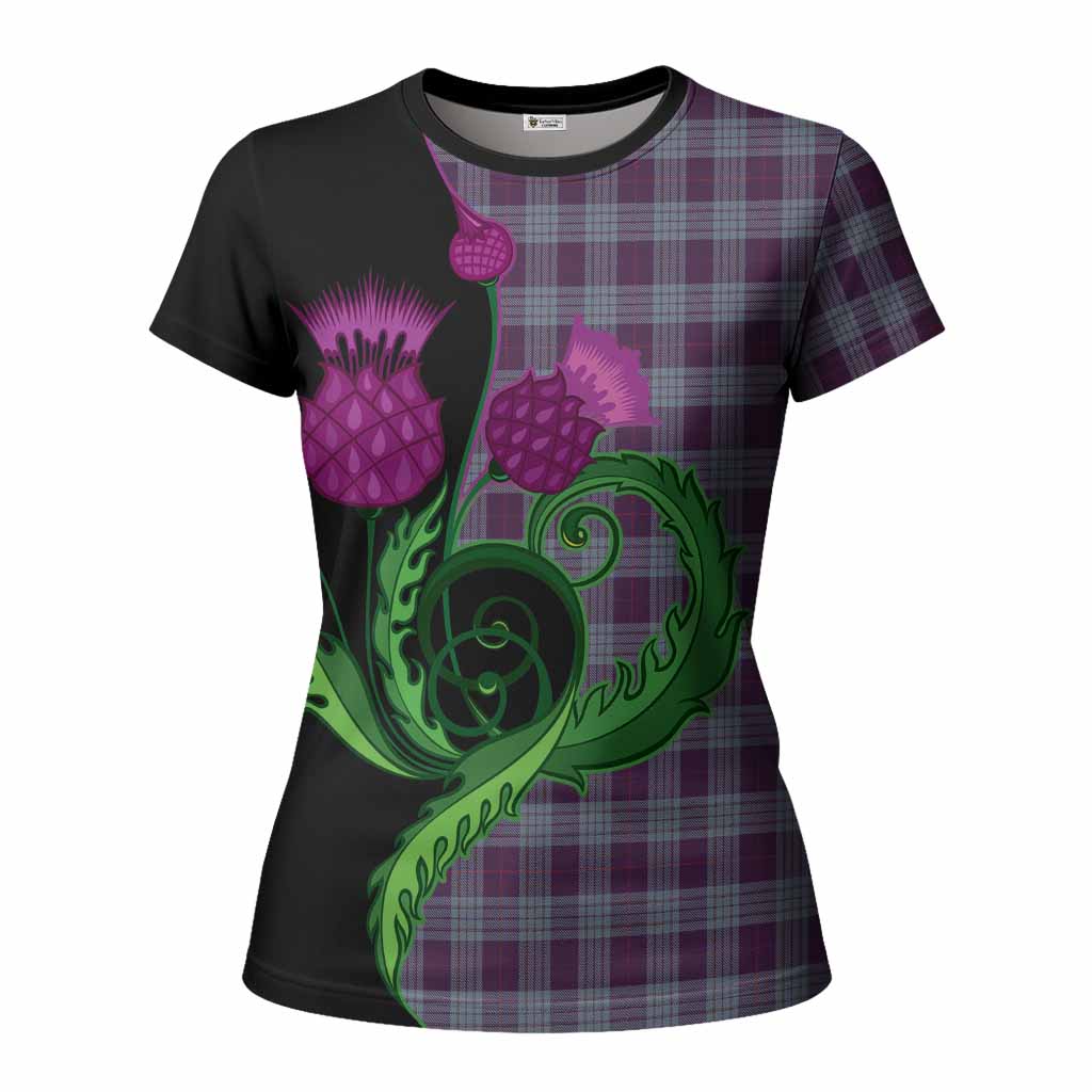 Roberts of Wales Tartan Women T shirt Traditional Scottish Thistle