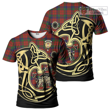 Robertson Tartan T-Shirt with Family Crest Celtic Wolf Style Kid's Shirt - Tartan Vibes Clothing