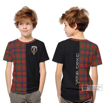 Robertson Tartan Kid T-Shirt with Family Crest and Half Of Me Style Youth XL Size14 - Tartanvibesclothing Shop