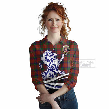 Robertson Tartan Women's Casual Shirt with Alba Gu Brath Regal Lion Emblem