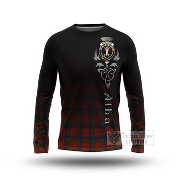 Tartan Vibes Clothing Robertson Tartan Long Sleeve T-Shirt Featuring Alba Gu Brath Family Crest Celtic Inspired