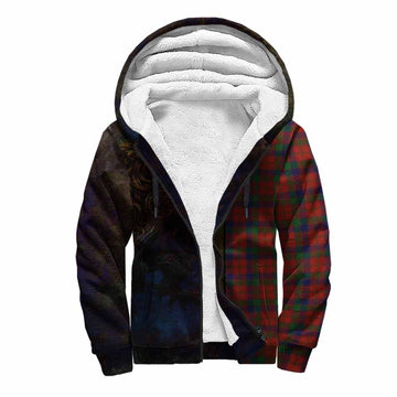 Robertson Tartan Family Crest Sherpa Hoodie Alba Gu Brath Be Brave Lion Ancient Style