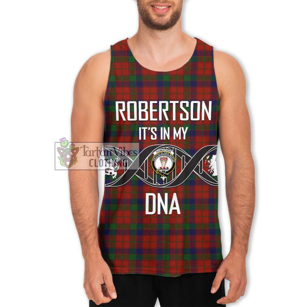 Robertson Tartan Men's Tank Top with Family Crest DNA In Me Style Men - Tartanvibesclothing Shop