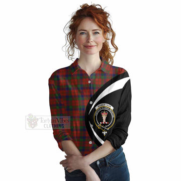 Robertson Tartan Women's Casual Shirt with Family Crest Circle Style