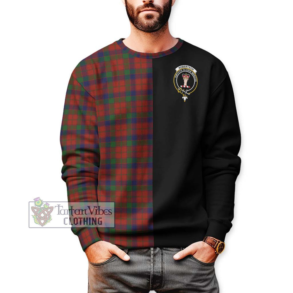 Robertson Tartan Sweatshirt with Family Crest and Half Of Me Style Unisex - Tartan Vibes Clothing