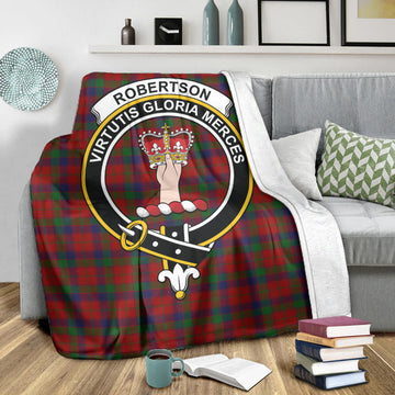 Robertson Tartan Blanket with Family Crest