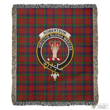 Robertson Tartan Woven Blanket with Family Crest