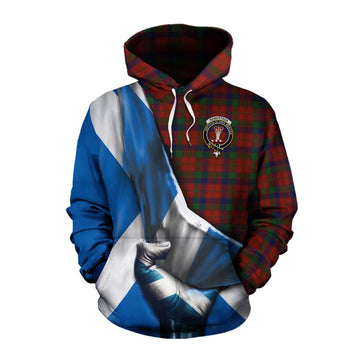 Tartan Vibes Clothing Robertson Tartan Cotton Hoodie with Family Crest Scotland Patriotic Style
