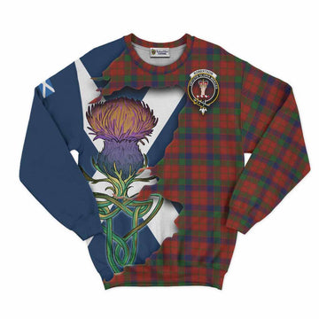 Robertson Tartan Family Crest Sweatshirt Scottish Thistle Celtic Inspired