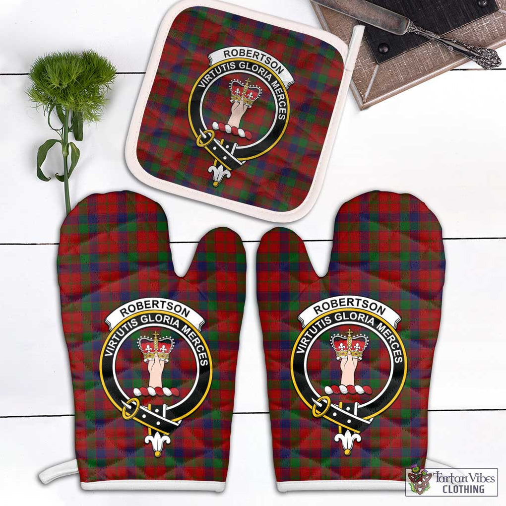 Robertson Tartan Combo Oven Mitt & Pot-Holder with Family Crest Combo 1 Oven Mitt & 1 Pot-Holder White - Tartan Vibes Clothing